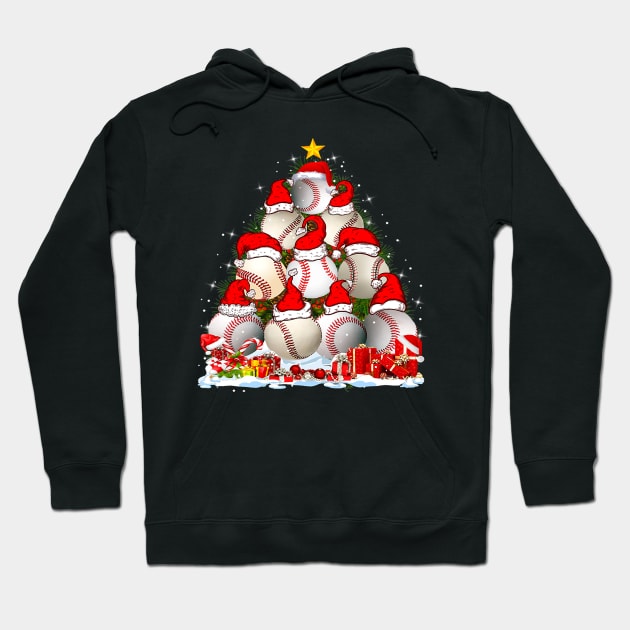 Baseball Funny Baseball Christmas Tree Xmas Hoodie by tasmarashad